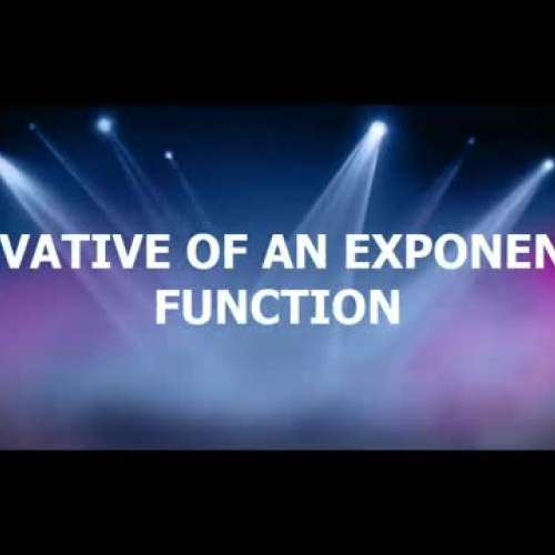 DERIVATIVE OF EXPONENTIAL FUNCTIONS