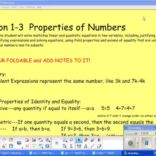Algebra 1-3 Properties