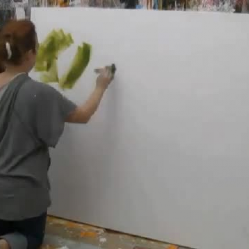 Abstract acrylic painting demo , Acrylmalen a
