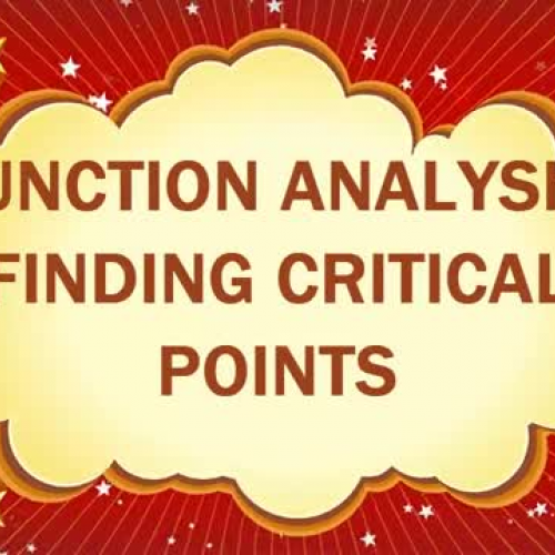 FUNCTION ANALYSIS FINDING CRITICAL POINTS