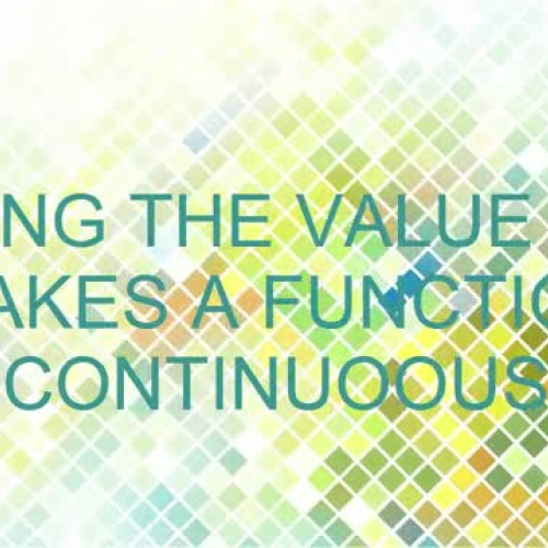 FINDING THE VALUE THAT MAKES THE FUNCTION CON