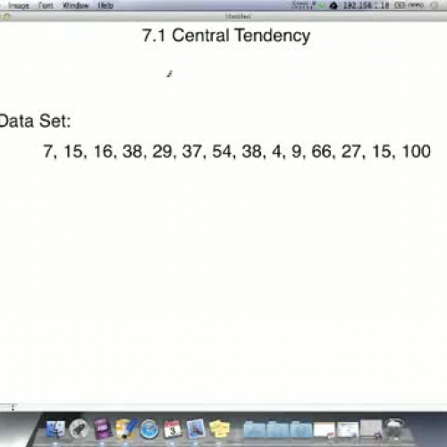7.1 Central Tendency