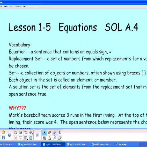 Algebra 1-5 Equations