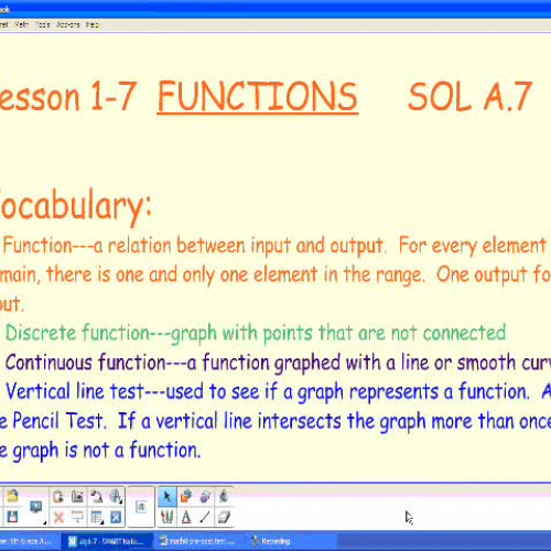 Algebra 1-7 Functions