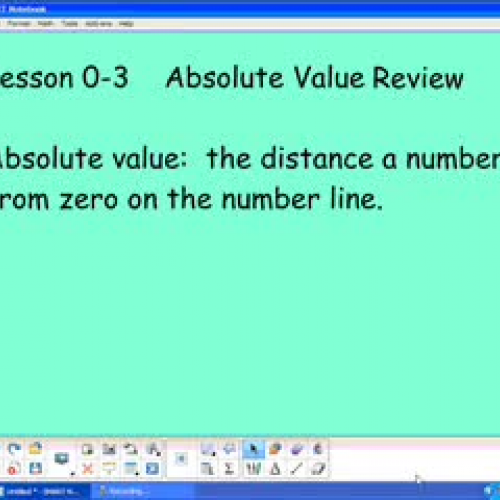 Algebra 0-3 Absolute Value Review