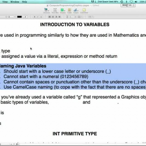 Intro To Java Variables
