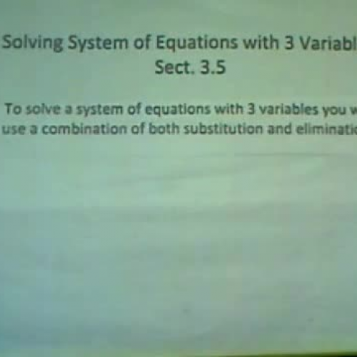 1-7 Systems of Three Variables