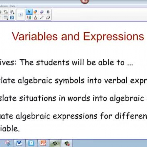 Variables and Expressions - Algebra I Video 1