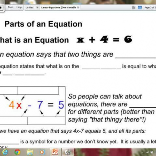 I. Parts of An Equation