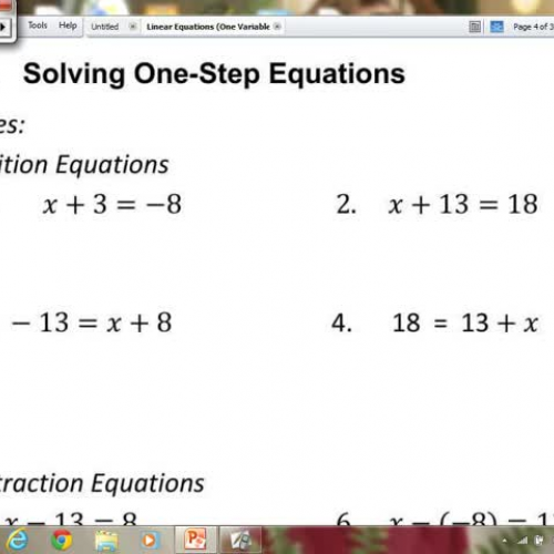 II.  Solving One-Step Equations