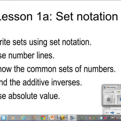 1.1a Set notation and absolute value