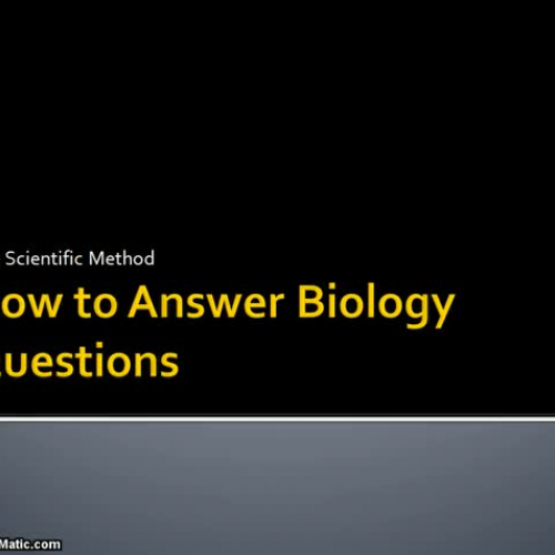 Scientific Method Video Lecture