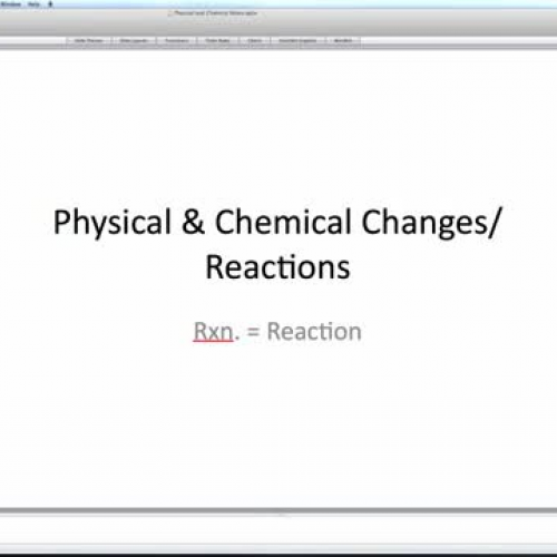 Physical v Chemical Notes
