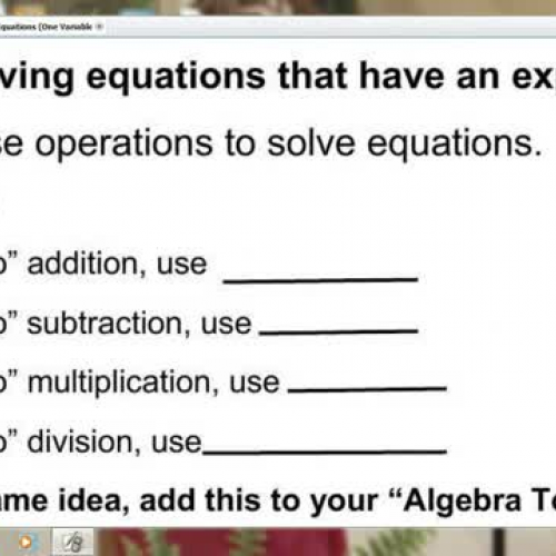 VII.  Solving Equations that have an exponent