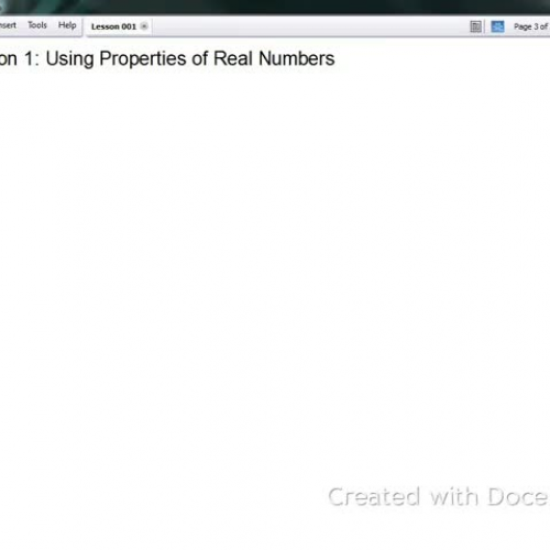 Algebra II Lesson 001