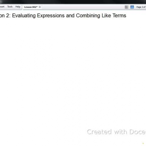 Algebra II Lesson 002