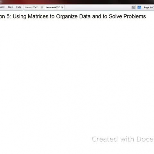 Algebra II Lesson 005