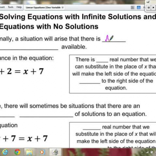 IX.  Solving Equations with Infinite Solution