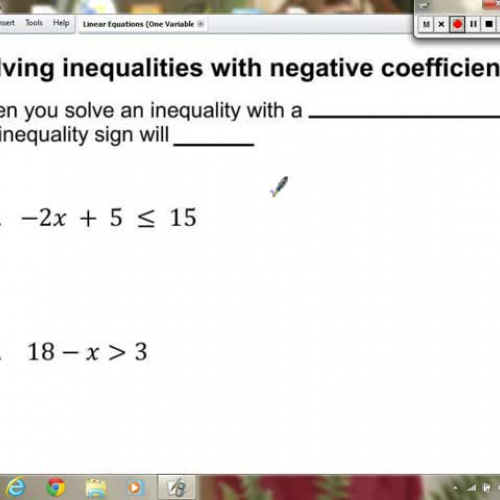 XII.  Solving Inequalities with Negative Coef