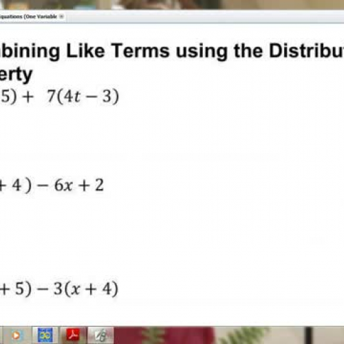 VI.  Combining Like Terms AND the Distributiv