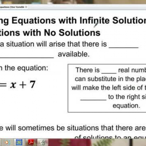 X.  Solving Equations with Infinite Solutionb