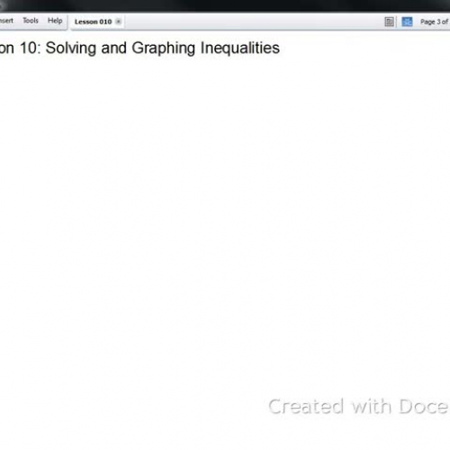 Algebra II Lesson 010