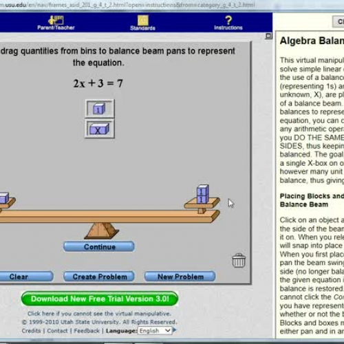 Solve Linear Equations with Balance Beam