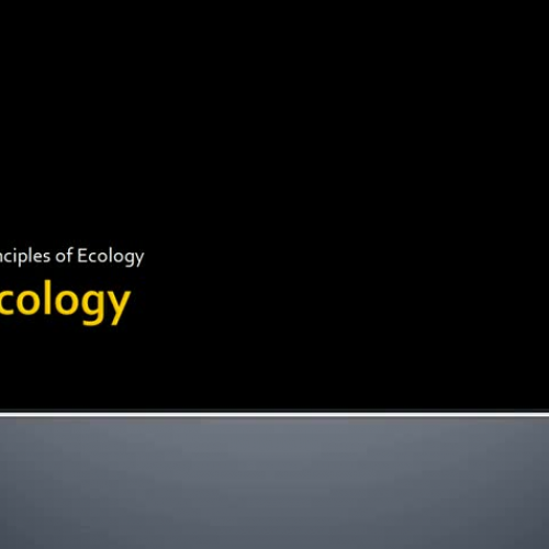 Principles of Ecology