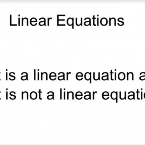 Linear vs Not Linear