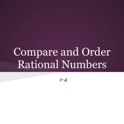 1-4 Comparing and Ordering Rational Numbers