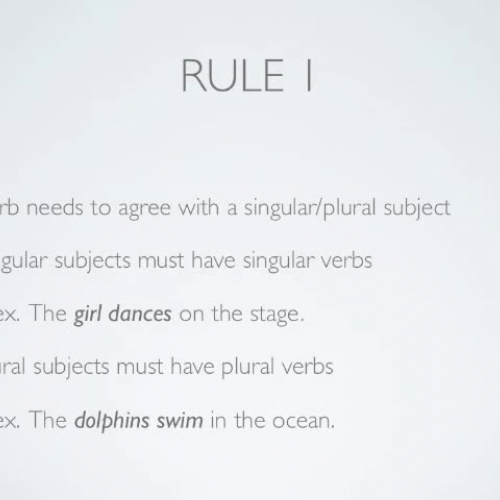 SUBJECT-VERB AGREEMENT VIDEO
