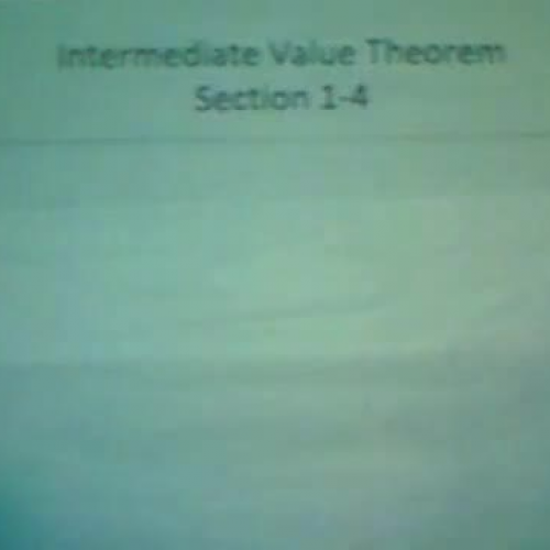 1.4b Intermediate Value Theorem