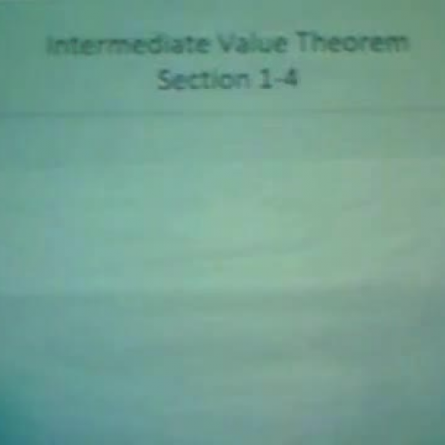 1.4b Intermediate Value Theorem