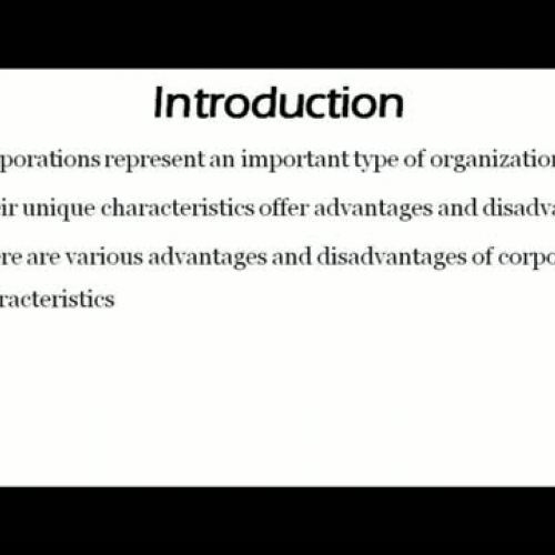 Characteristics of Corporation