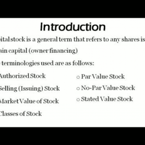 Basics of Capital Stock