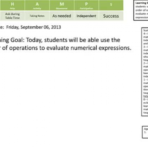 Mr. F Math 5 - Class Video-Order of Operation