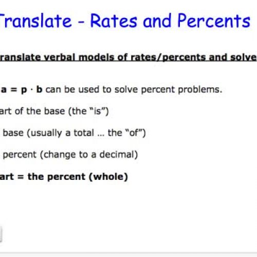 Translation Rates and Percents