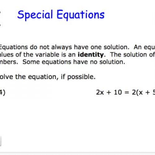 Special Equations PA 1.2 Colvin