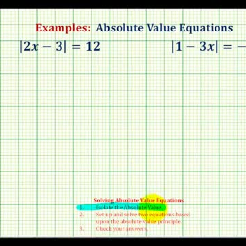 Absolute Value Equation Ex 2