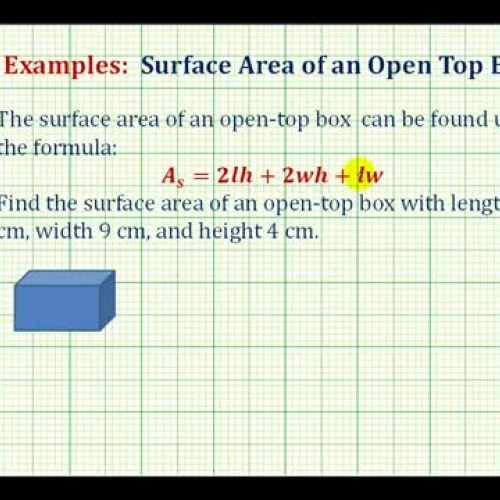 Algebraic Express Surface Area Ex