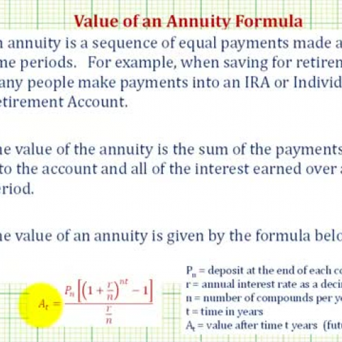 Annuity Value Formula Derive