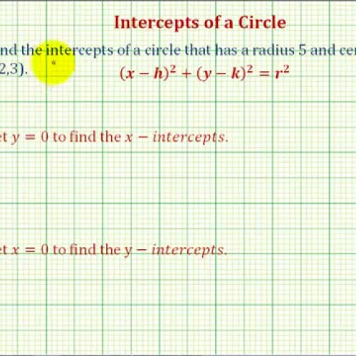 Circle Intercepts Ex