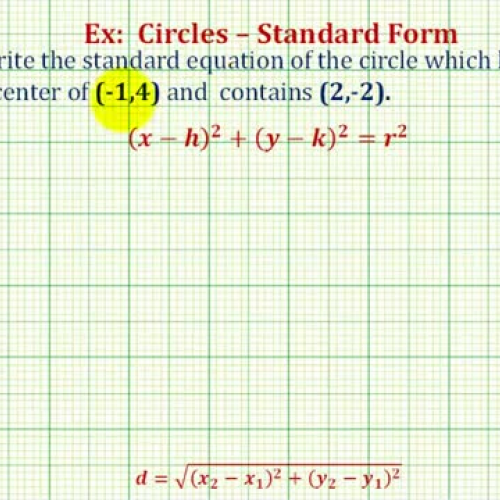 Circle Std Form Center Point Ex