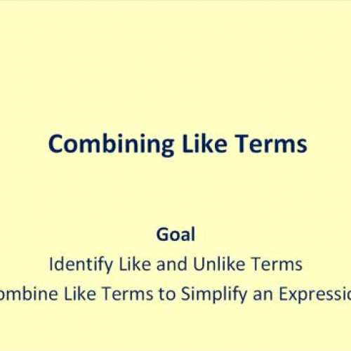 Combine Like Terms Short