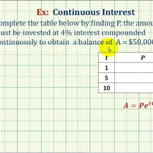 Continuous Interest Present Value Ex