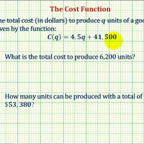 Cost Function Input Output Ex