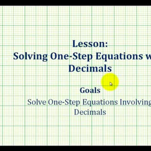 Decimals One Step Equations