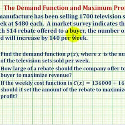 Demand Function Max Profit Ex