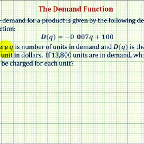 Demand Function Value Ex