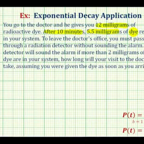 Exponential Decay App Radioactive Dye Ex